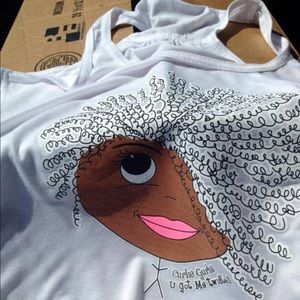 Signature racerback in white womens Tee.